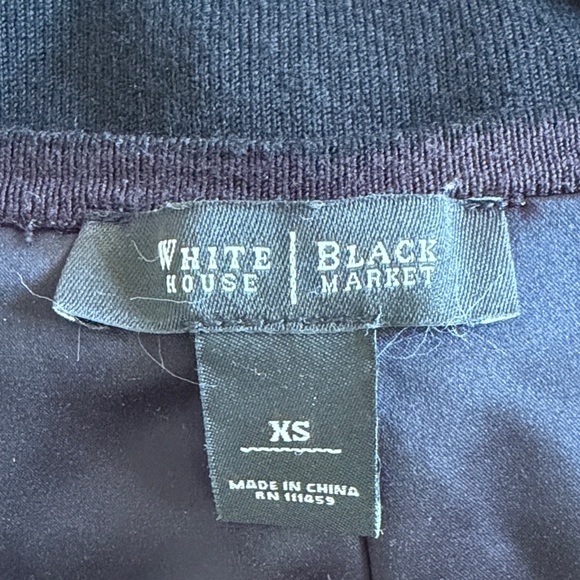 White House Black Market XS Black Floral Embellished Cardigan Sweater Top - Picture 13 of 14